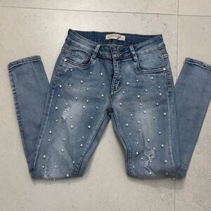 Redial Pearl embellish Skinny Jeans